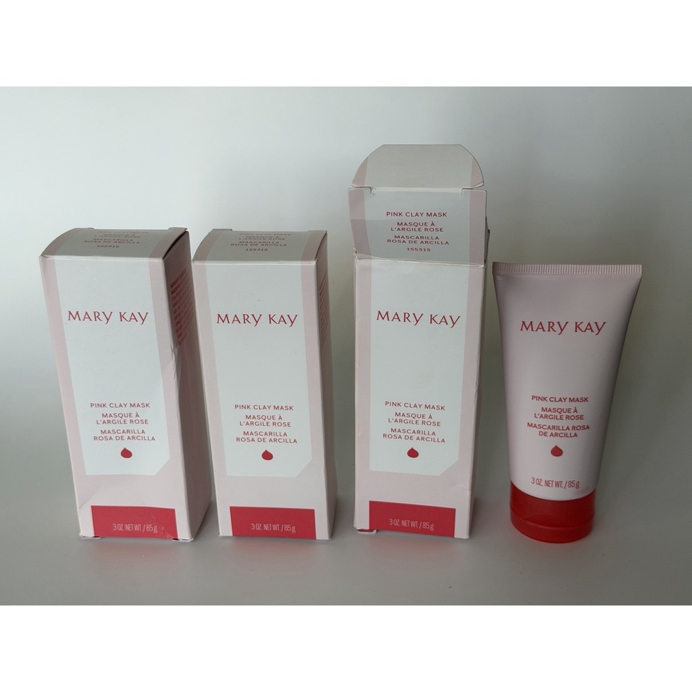 Lot Of 3  Mary Kay Pink Clay Mask For Dry to Oily skin  3 oz NIB 155315